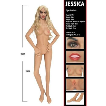 Bambola d'amore a grandezza naturale Jessica in TPE, realismo e durabilità